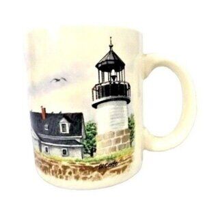 Crossroads Lighthouse Pelican Coffee Mug Cup Ceramic 3.75-in Nautical Beach NEW